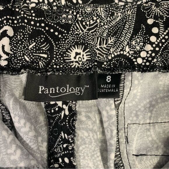 Pantology Women's Black & White Paisley Cropped Pants Size 8 #695 - Picture 3 of 9